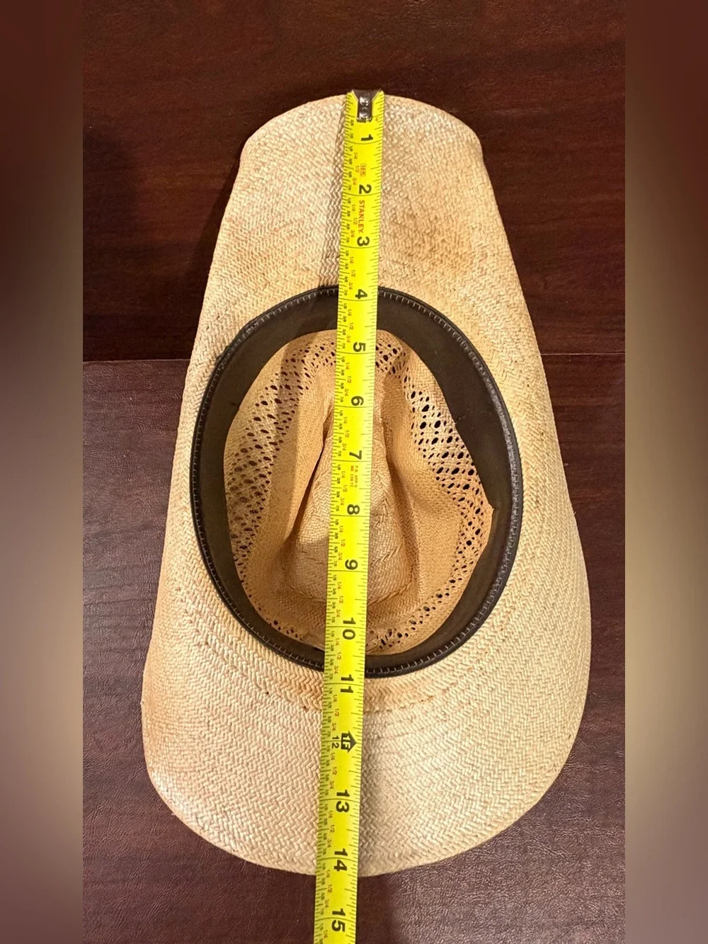 Stetson Vintage Set of 2 Brown Straw Western Hat with Chin Cord Cowboy Unisex